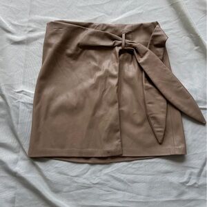 Jason Wu Taupe Faux Leather Skirt